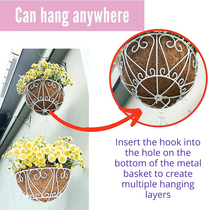 LaLaGreen Hanging Baskets for Plants Small Hanging Flower Pots - Image 8