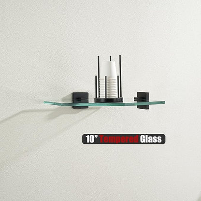 JQK Corner Glass Shelf Black, Bathroom 304 Stainless Steel Shower Triangle - Image 5
