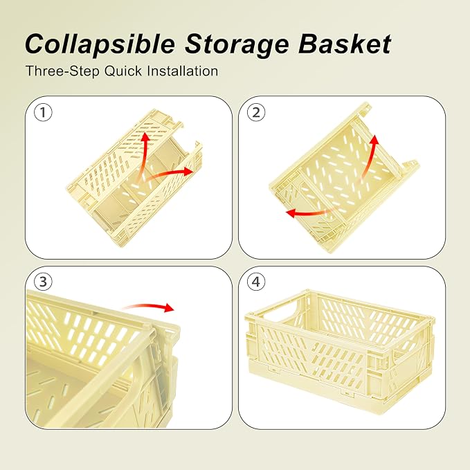6 Pack Mini Foldable Small Plastic Baskets - Image 4