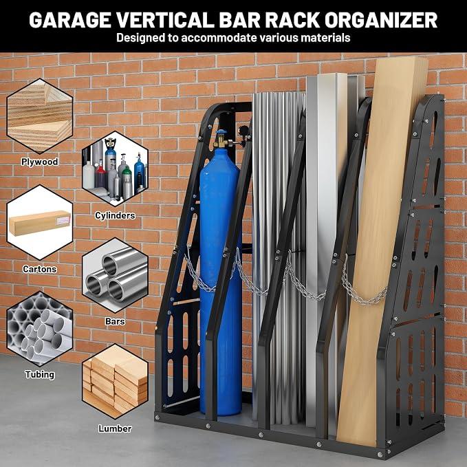 Vertical Bar Rack 1500 LB Capacity, 4 Bays Storage Rack 47" W x 24" D x 60" H - Image 3