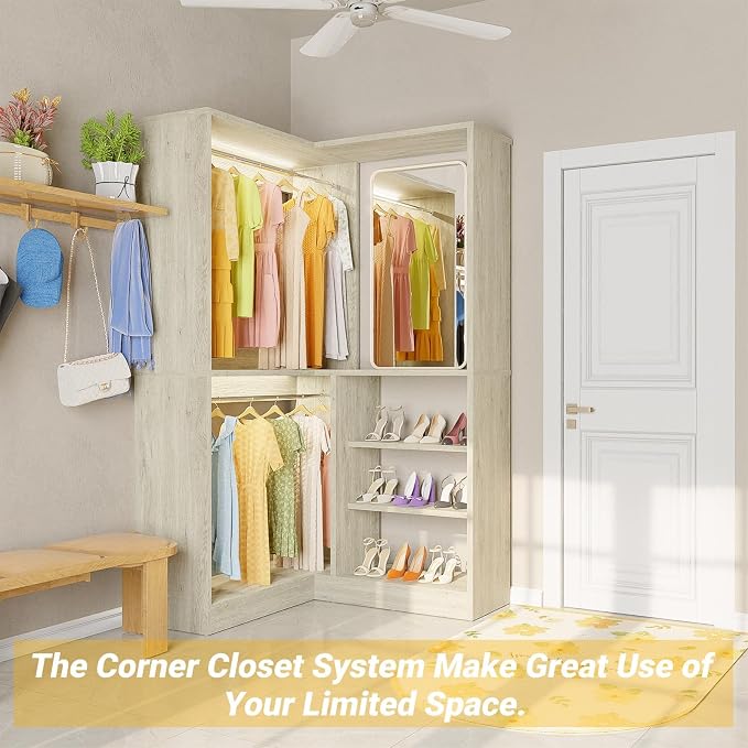 Unikito 36 Inch Corner Closet System, Large Freestanding Closet Organizer System - Image 7