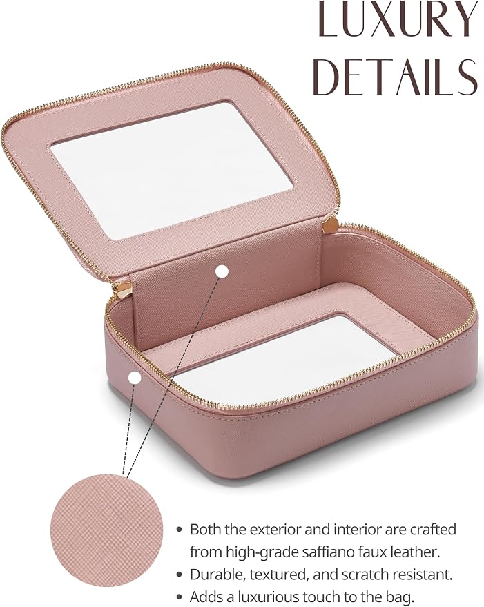 Popvibe Clear Makeup Bag Travel Cosmetic Case Transparent Toiletry Bag - Image 6