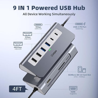 intpw USB C Hub, P9 USB C Hub Multiport Adapter - Image 2
