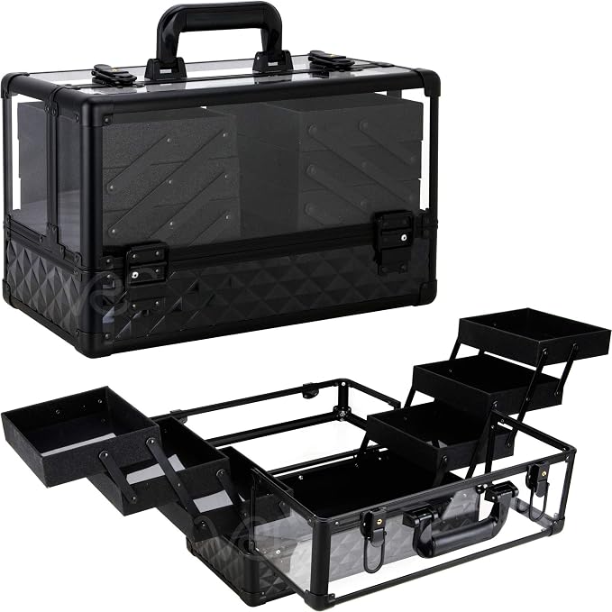 Ver Beauty Makeup Train Case 14 inch Armored Acrylic Large Portable Cosmetic by VerBeauty