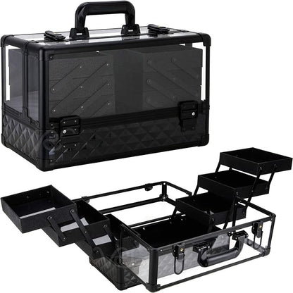 Ver Beauty Makeup Train Case 14 inch Armored Acrylic Large Portable Cosmetic by VerBeauty