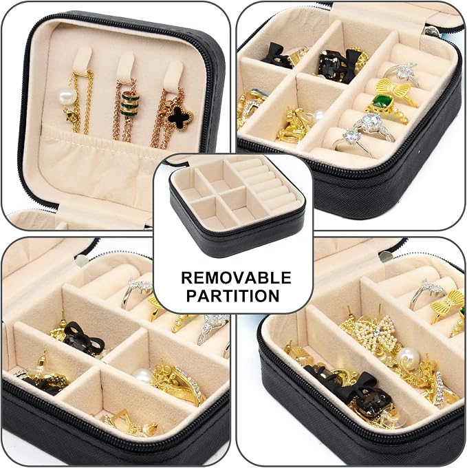 KEINE MARKE Small Jewelry Box, Travel Portable Jewelry Case - Image 5