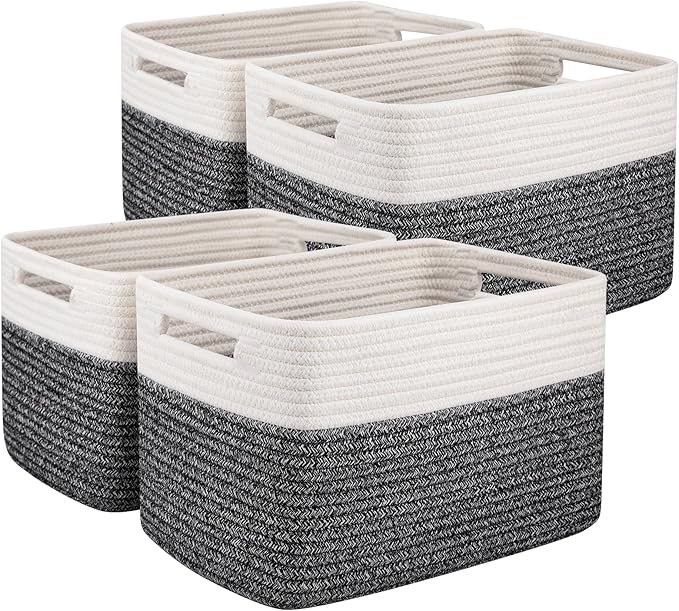 OIAHOMY 4 Pack Storage Baskets for Organizing, Basket for Shelves by MasterofSpaceOptimization