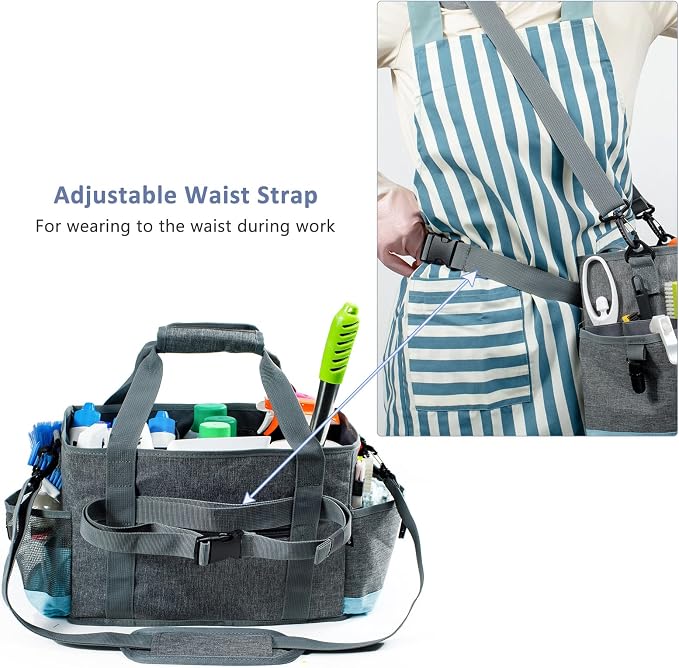 Large Cleaning Caddy for Cleaning Suppliers Organizer, Wearable Cleaing Bag - Image 3
