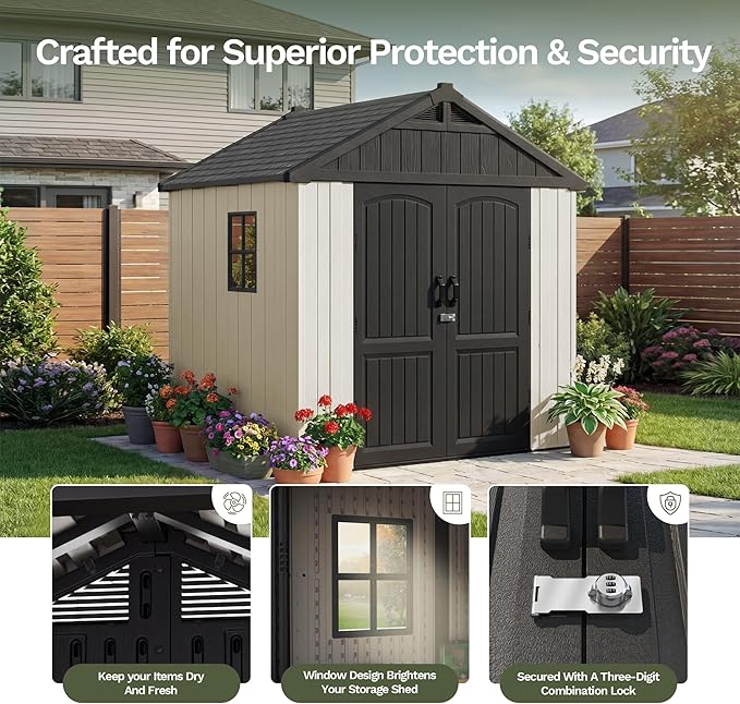 Devoko Plastic Outdoor Storage Shed - Image 3