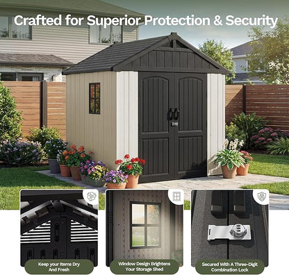 Devoko Plastic Outdoor Storage Shed - Image 3