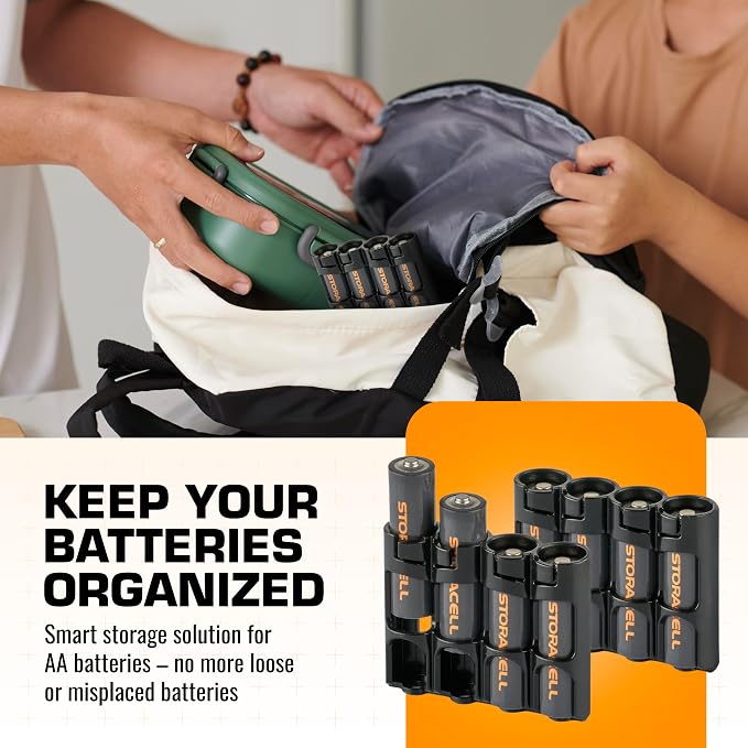 Storacell AA Battery Storage Caddy, Holds 4 Batteries - Image 3