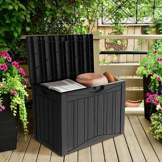 TARKARI 45 Gallon Lockable Resin Deck Box, Waterproof & UV-Resistant Outdoor - Image 6