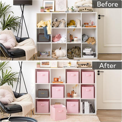 GRANNY SAYS Pink Cube Storage Bins, 11 Inch Storage Cube Organizer, Sturdy - Image 7