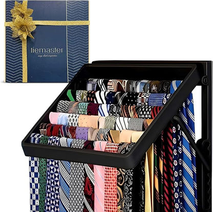TieMaster Tie Rack and Scarf Organizer, Battery-Free Design, Holds 60 Ties and by TieMaster