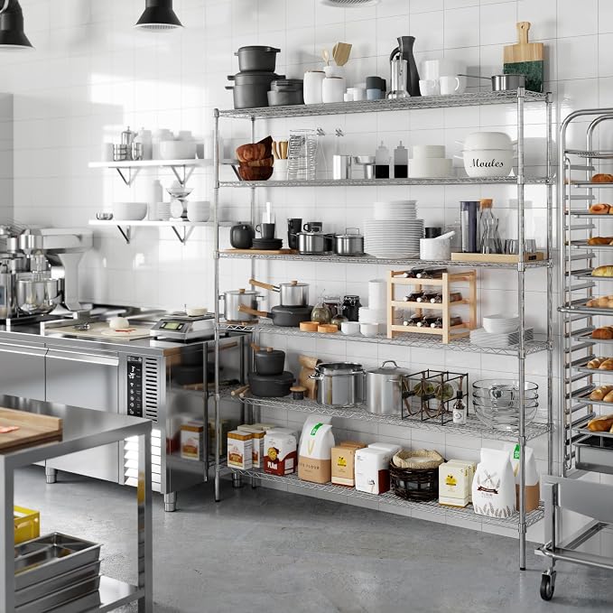 14" Deep x 72" Wide x 86" Height Wire Shelving Kit | 6-Tier | NSF Commercial - Image 2