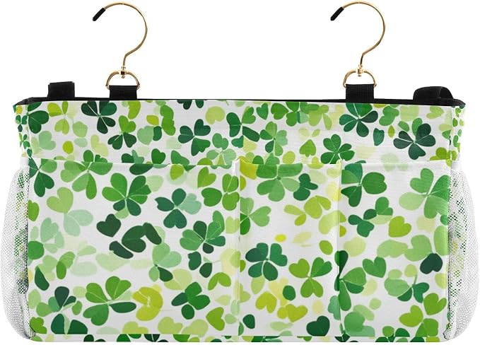 Bright Green Clover St. Patrick Bedside Caddy by QwThum
