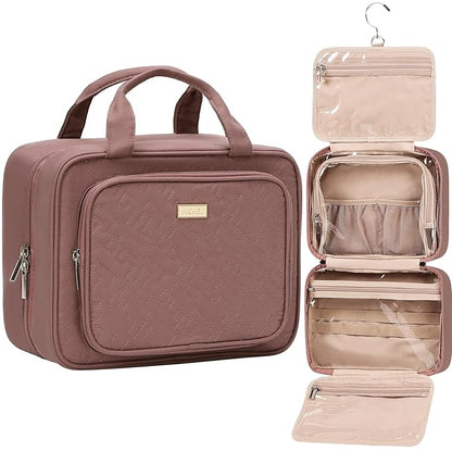 NISHEL Travel Toiletry Bag for Women, Makeup Essentials Organizer, Hanging Case by NISHEL