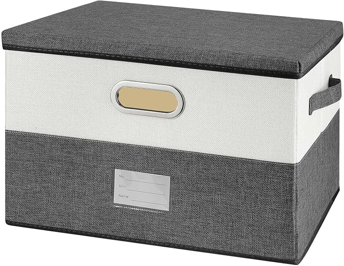 Large Linen Fabric Foldable Storage Bins by Unknown