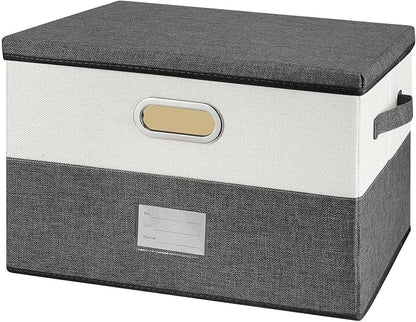 Large Linen Fabric Foldable Storage Bins by Unknown