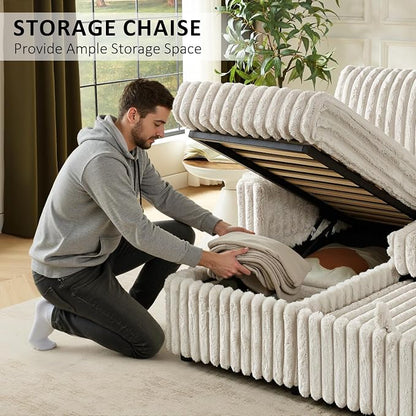 KCGKCG Sleeper Sofa Bed, 81” Pull Out Couch Bed, 3 in 1 L-Shaped Couch - Image 6