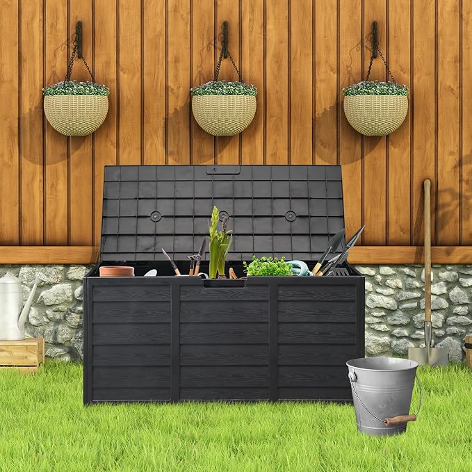 Deck Box, 75 Gallon Waterproof Resin Outdoor Storage Box - Image 7