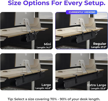 Ascrono Original No Drill Under Desk Cable Management Tray 27.3" - Image 4