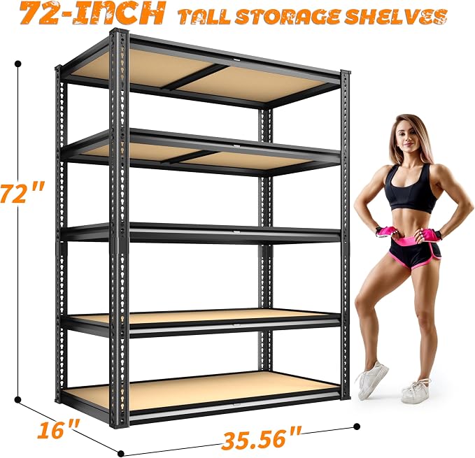 2050LBS Storage Shelves Heavy Duty 5 Tier Garage Storage Shelving, Adjustable - Image 3