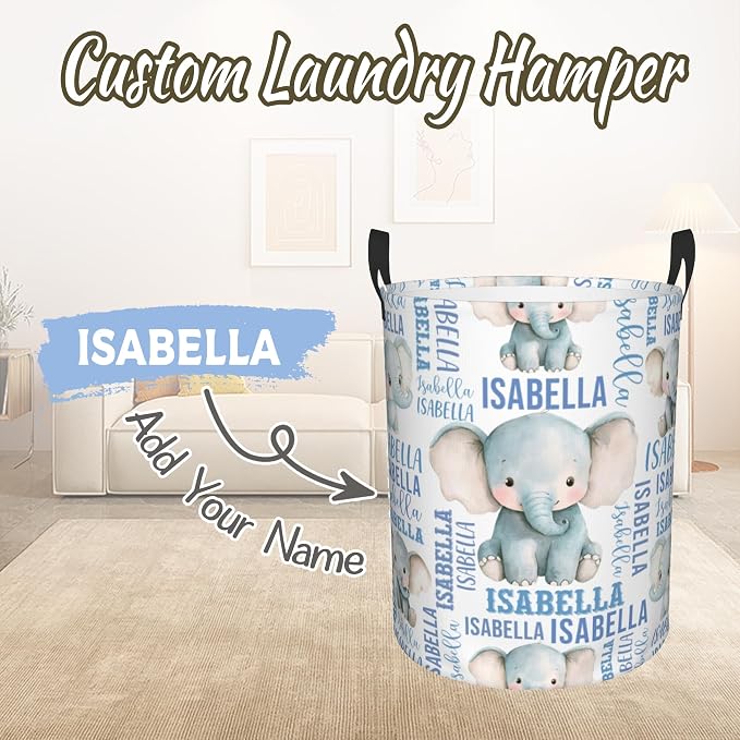 Custom Name Laundry Hamper, Personalized Laundry Baskets - Image 2