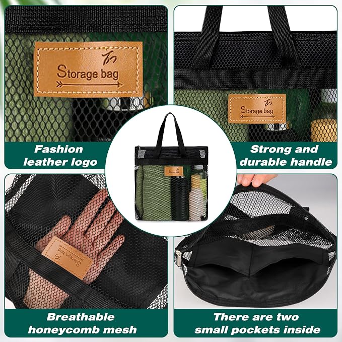 KALIONE Mesh Shower Caddy Bag, Portable Gym Shower Bag, Quick Dry Hanging - Image 3
