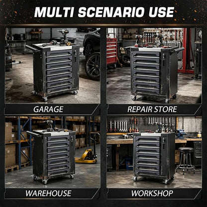 7-Drawer Rolling Tool Chest, Tool Box Lockable Metal Tool Cabinet - Image 6
