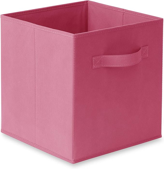 Casafield Set of 6 Collapsible Fabric Cube Storage Bins, Hot Pink - Image 2