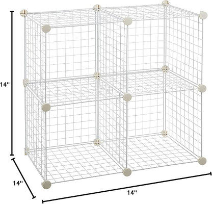 Amazon Basics 4 Cube Wire Grid Storage Organizer, Closet Organizer and Shelves - Image 6