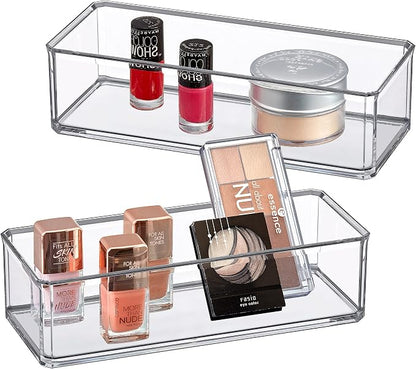 Amazing Abby - Glamour - 2-Pack Acrylic 1-Compartment Makeup Organizer by AmazingAbby