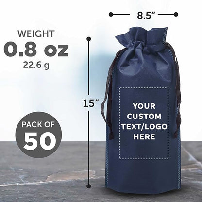 DISCOUNT PROMOS Non-Woven Vineyard Two Bottle Wine Bags - Image 5