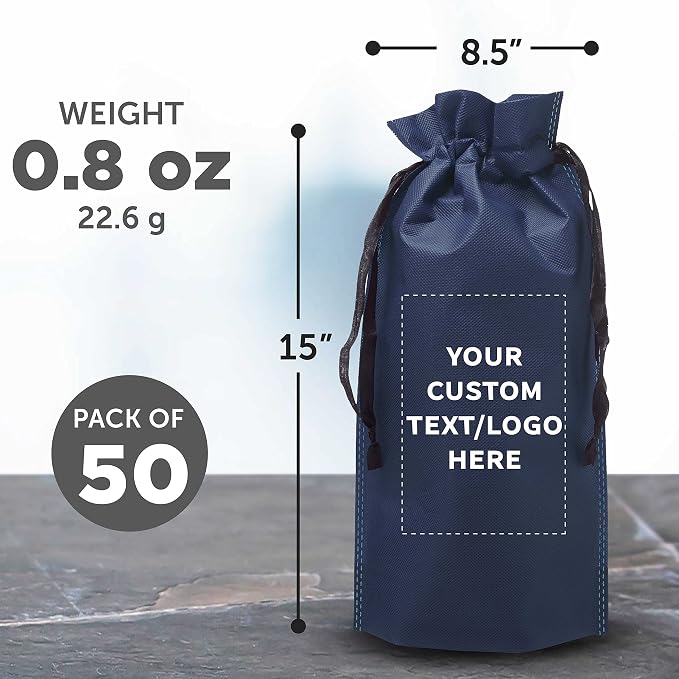 DISCOUNT PROMOS Non-Woven Vineyard Two Bottle Wine Bags - Image 5