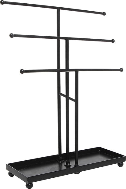 MyGift Modern Jewelry Organizer, 3 Tier Black Metal Tabletop Bracelet and - Image 3