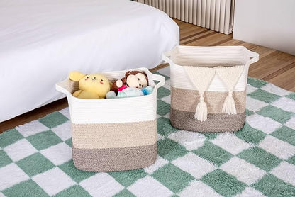 Storage Baskets for Clothes Fabric Cotton Rope Storage Basket - Image 5