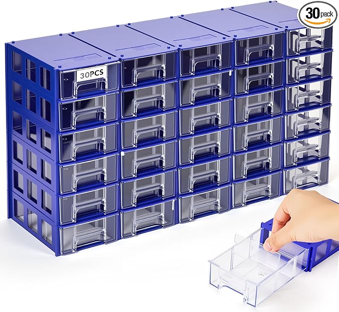 Novabright 30 Pcs Stackable Drawers Storage Plastic Drawers Small Parts Storage by Unknown