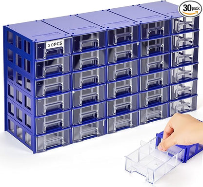Novabright 30 Pcs Stackable Drawers Storage Plastic Drawers Small Parts Storage by Unknown