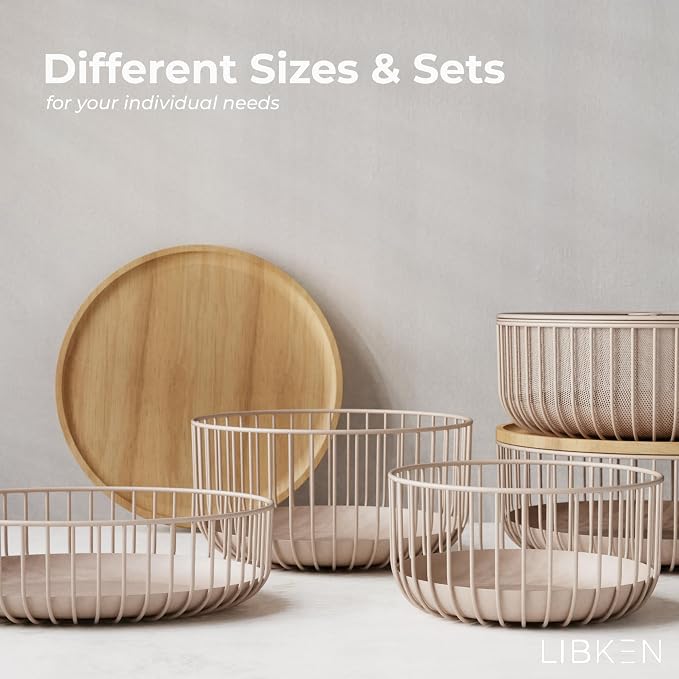 Metal Fruit Bowl with Mesh Lid and Basket - Image 6