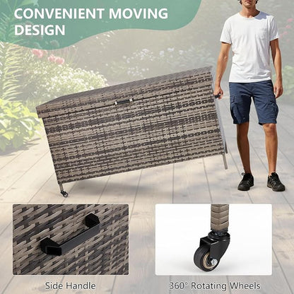 AVAWING 240 Gallon Wicker Deck Box - Image 3
