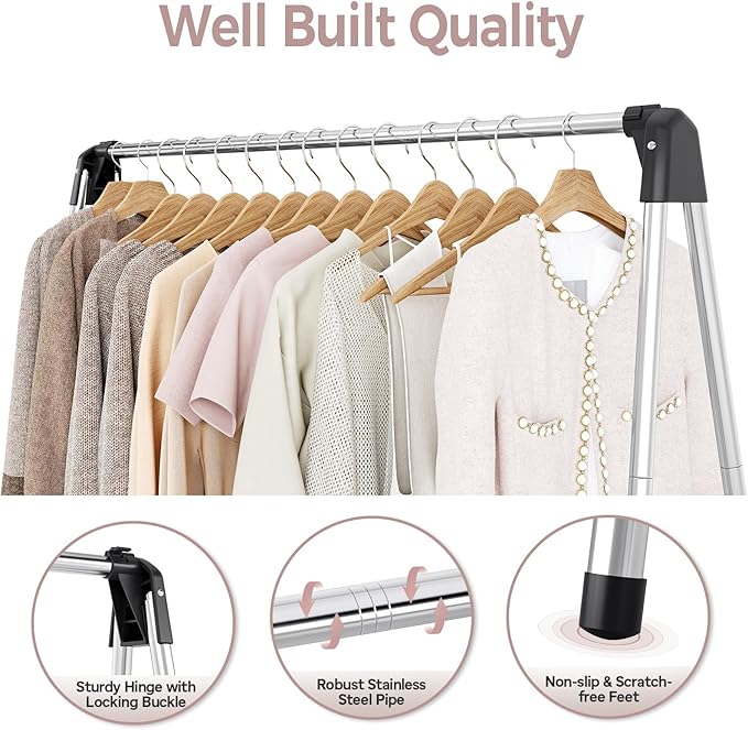 TOOLF Clothes Drying Rack Foldable, Laundry Drying Rack Stainless Steel - Image 4
