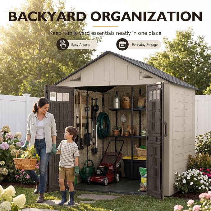 Aoxun 8x6 Ft Outdoor Storage Shed - Image 3