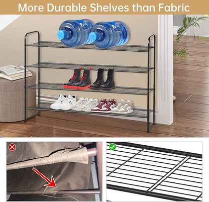 KEETDY 4-Tier Long Shoe Rack for Closet Metal Shoe Organizer for Entryway - Image 4