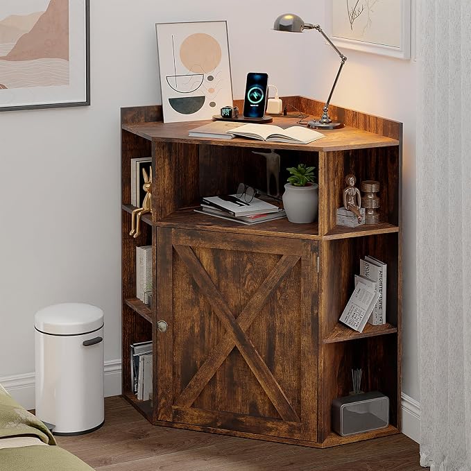 Vabches Corner Cabinet, Corner Storage Shelf - Image 5