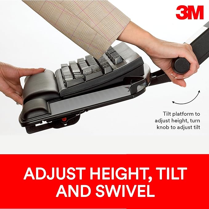 3M Keyboard Tray, Just Lift to Adjust Height and Tilt, Sturdy Tray Includes Gel - Image 3