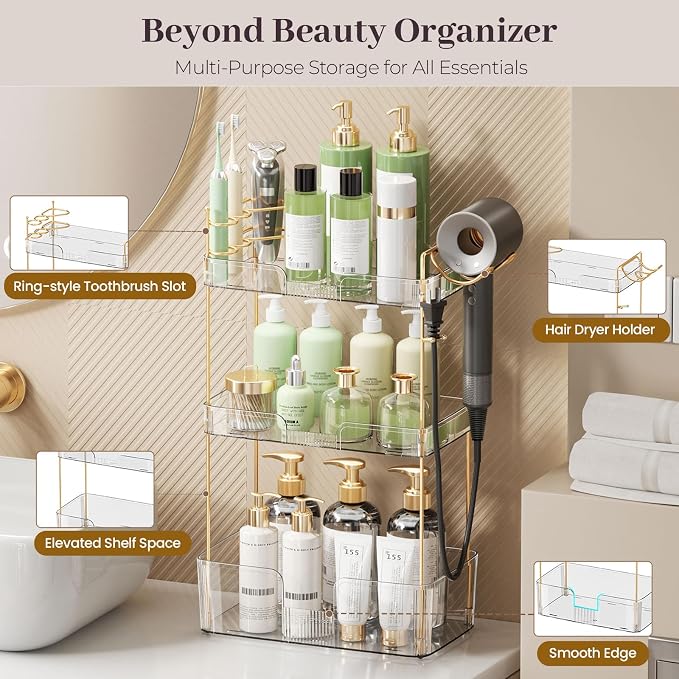 Bathroom Counter Organizer Countertop, 3 Tier Makeup Perfume Storage - Image 3