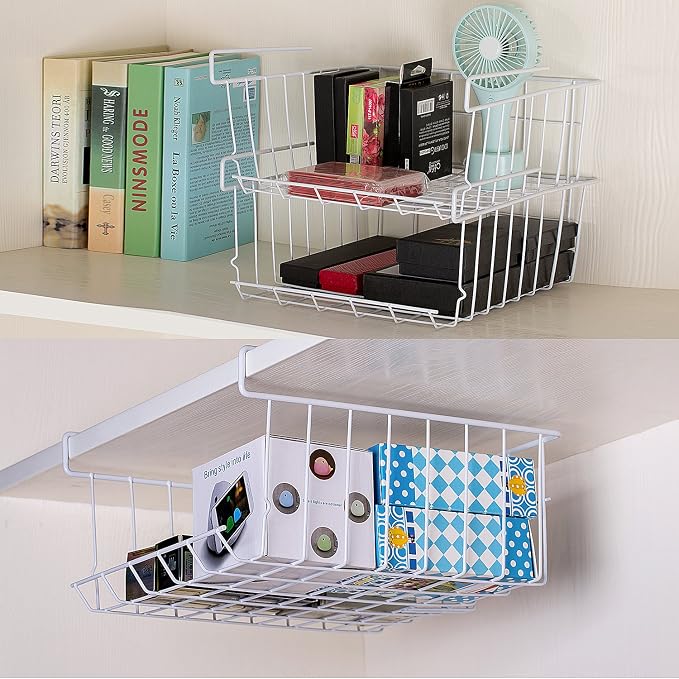 Lonians 2-Pack Under Shelf Hanging Storage Baskets - Image 5
