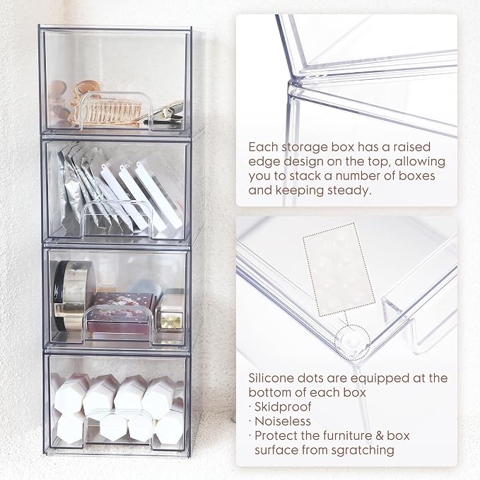 Sea Team 2-Pack Clear Makeup Organizer - Image 4