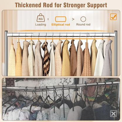 EAGMAK Heavy Duty Clothes Rack Load 420 LBS, 47.2" Long Rolling Garment Rack - Image 4